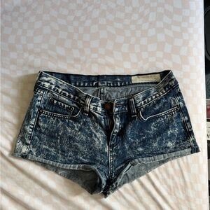 rag & bone Blue Acid Wash Jean Shorts